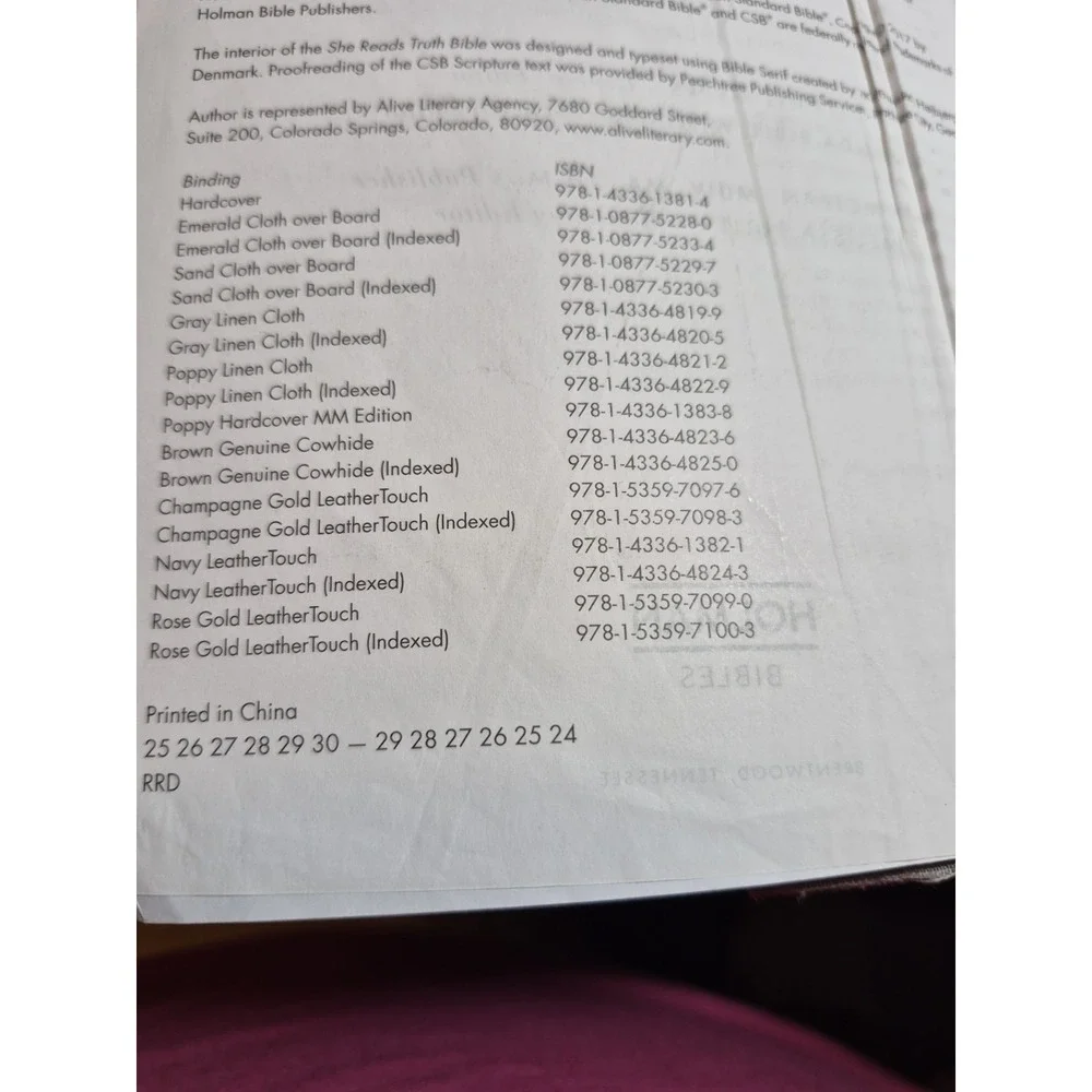 CSB She Reads Truth Bible, Indexed Pink Cover With Damages Read Desc.see Picture